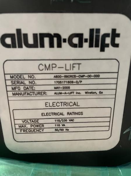 ALUM-A-LIFT Inc CMP-LIFT A-800-69CRCS-CMP-00-000