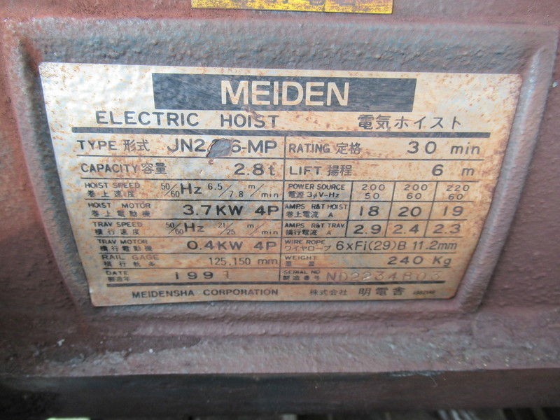 MEIDEN ホイスト JN2?6MP