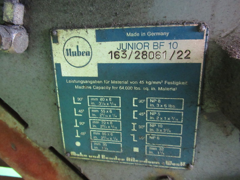 mubea アングルカッター JUNIOR BF 10