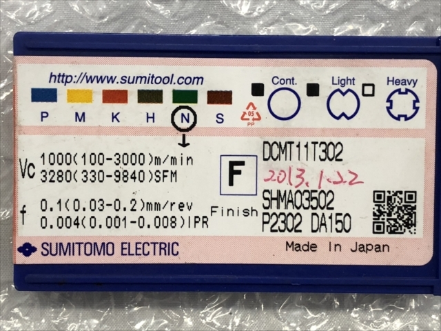 住友電工(イゲタロイ) チップ 新品 DCMT11T302