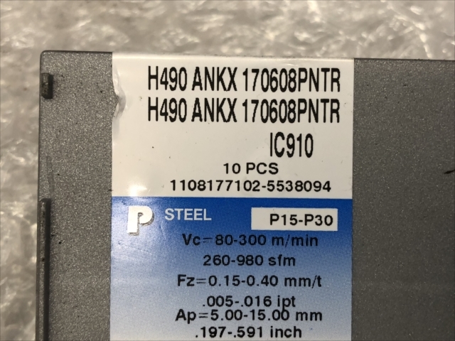 イスカル チップ 新品 H490 ANKX 170608PNTR 910