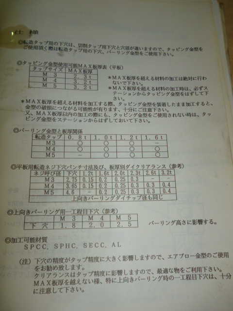 アマダ タッピング金型 タッピング金型II (Tapping Tool II)