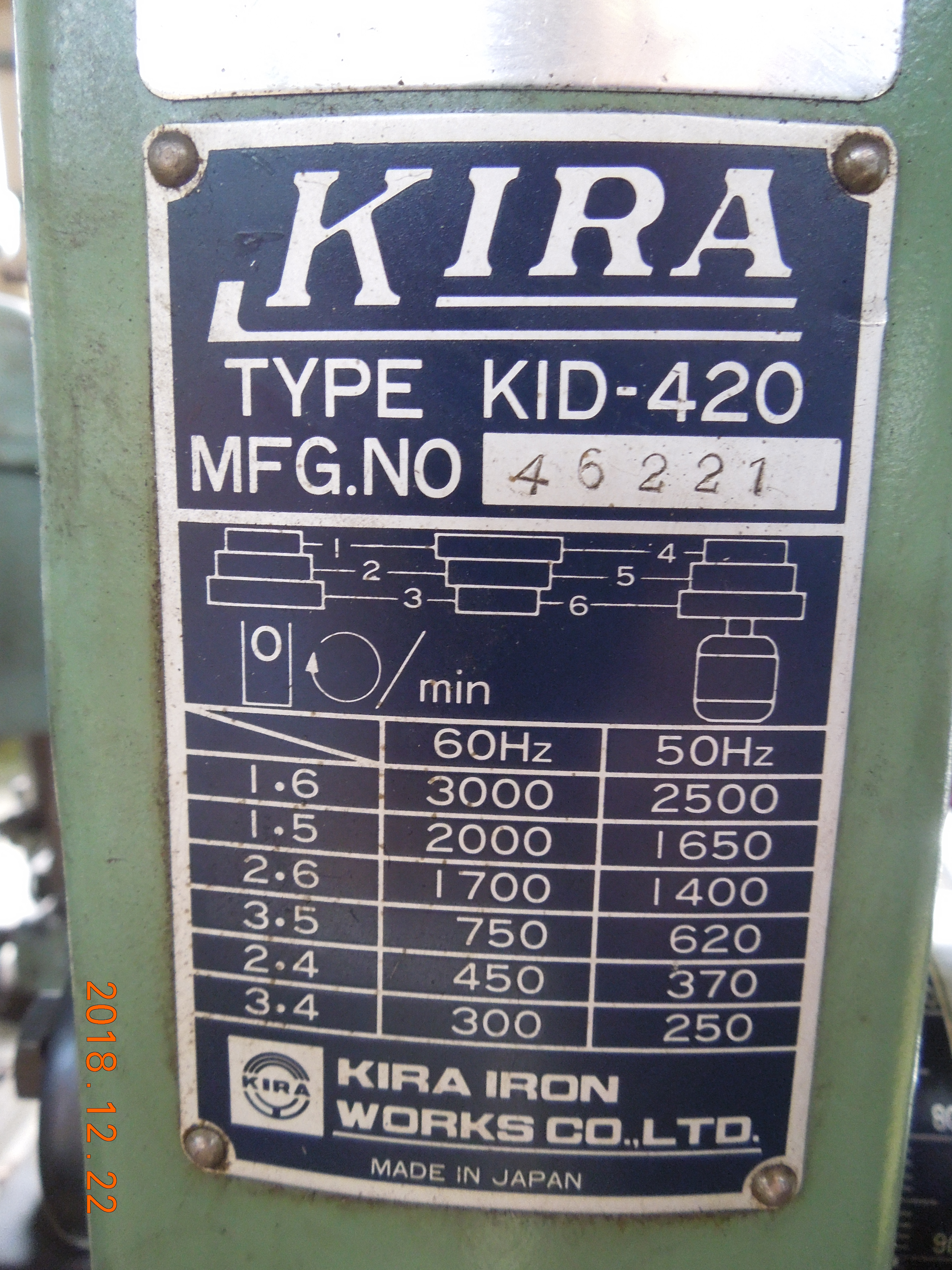 キラ 23mm卓上ボール盤 KID-420