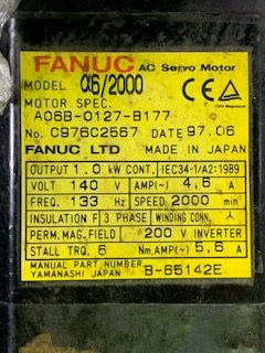 ファナック サーボモーター α6/2000