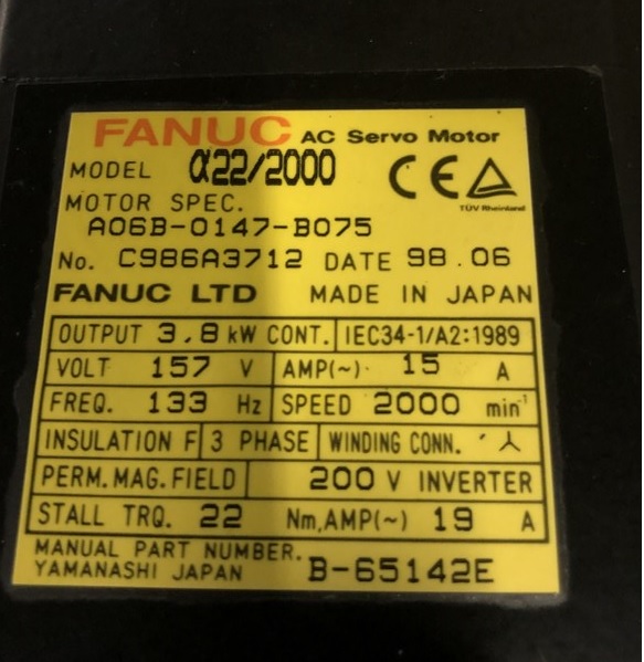 FANUC/ファナック ACサーボモーター A06B-0147-B075