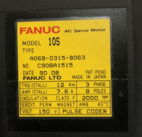 FANUC/ファナック ACサーボモーター A06B-0315-B063