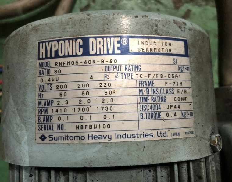Sumitomo Heavy Industries ハイポニック減速機 RNFM05-40R-B-80
