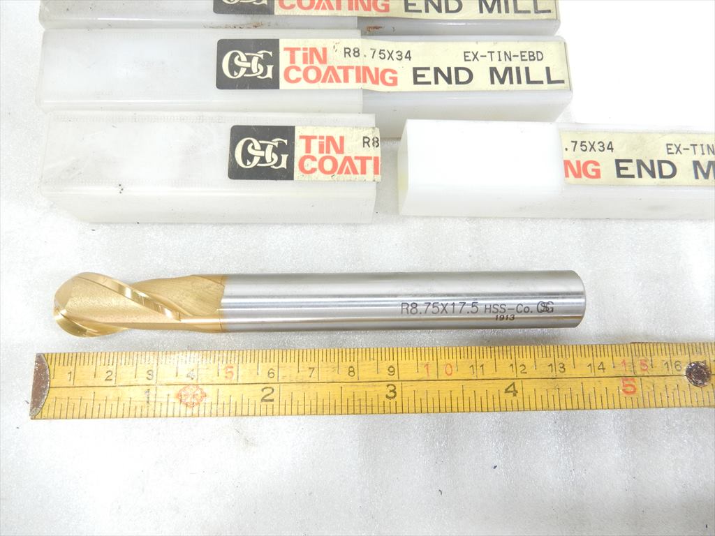 OSG 2枚刃ボールエンドミル EX-TIN-EBD　R8,75　5本　未使用