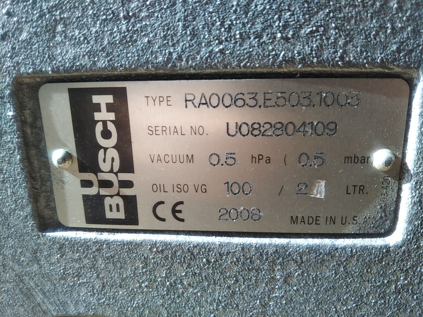 BUSCH 真空ポンプ RA0063