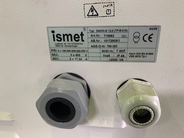 ISMET トランス 200V➡400V DAWNーG　12,0　（TP-E-415）