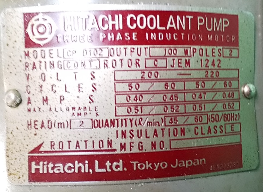日立 0.1kw標準横型モーター CP-D102