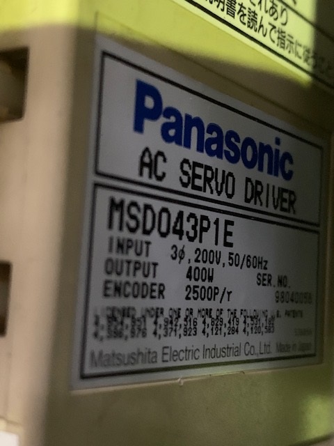 PANASONIC EXシリーズ サーボアンプ MSD043P1E