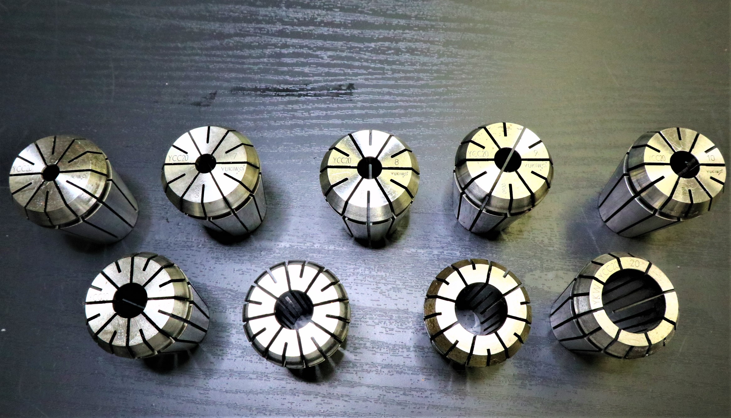 ユキワ精工 スプリングコレットセット ユキワ精工　スプリングコレット　YCC20  計9個 6×1個　7×1個　8×1個　9×1個　10×1個　11×1個　12×1個　16×1個　20×1個