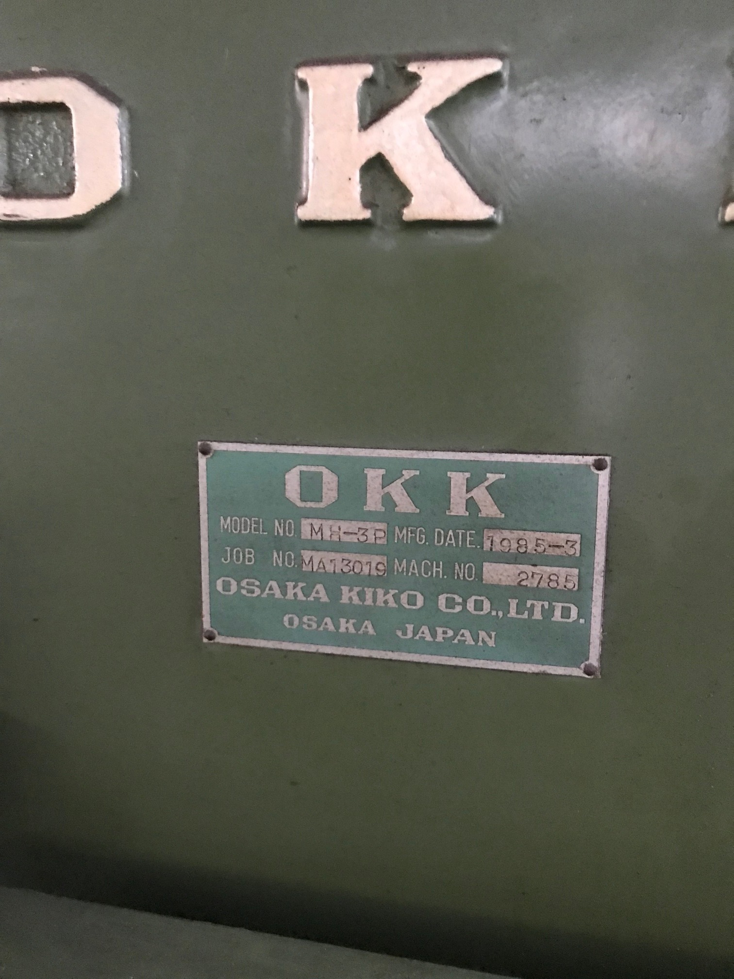 OKK 横フライス MH3P