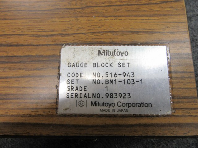ミツトヨ/Mitutoyo ブロックゲージ BM1-103-1 (516-948)