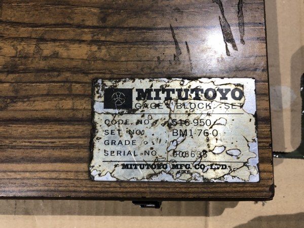 ミツトヨ/Mitutoyo ゲージブロックセット No.516-950（BM1-76-0）