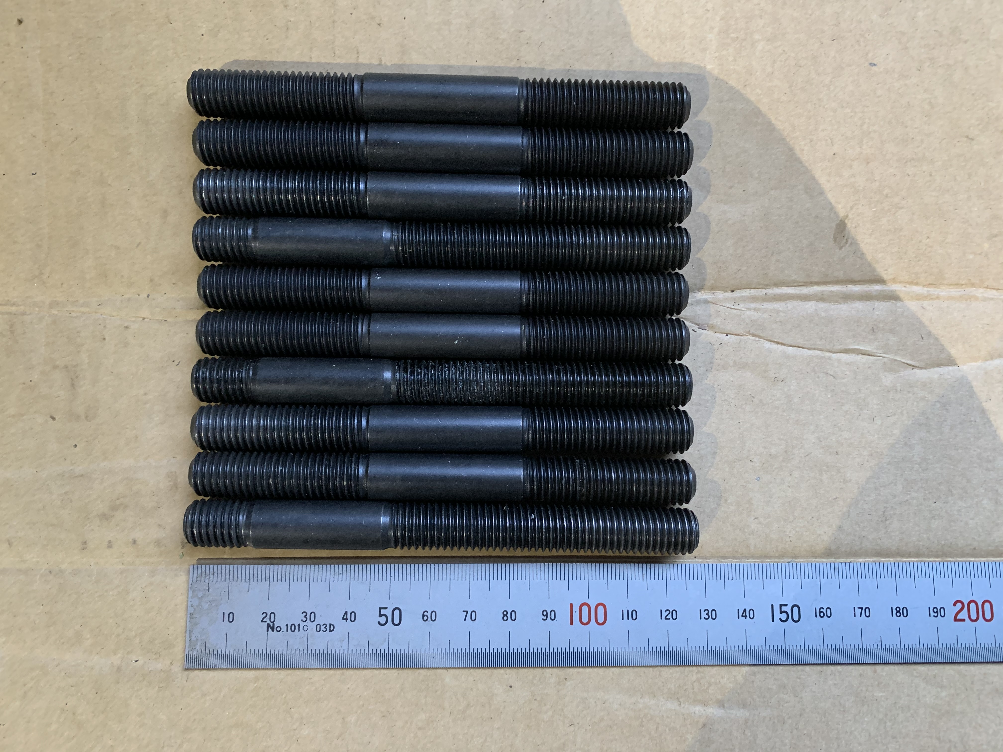 ERON スタッドボルトセット 10本　長さ125mm　 ねじ径12m/m