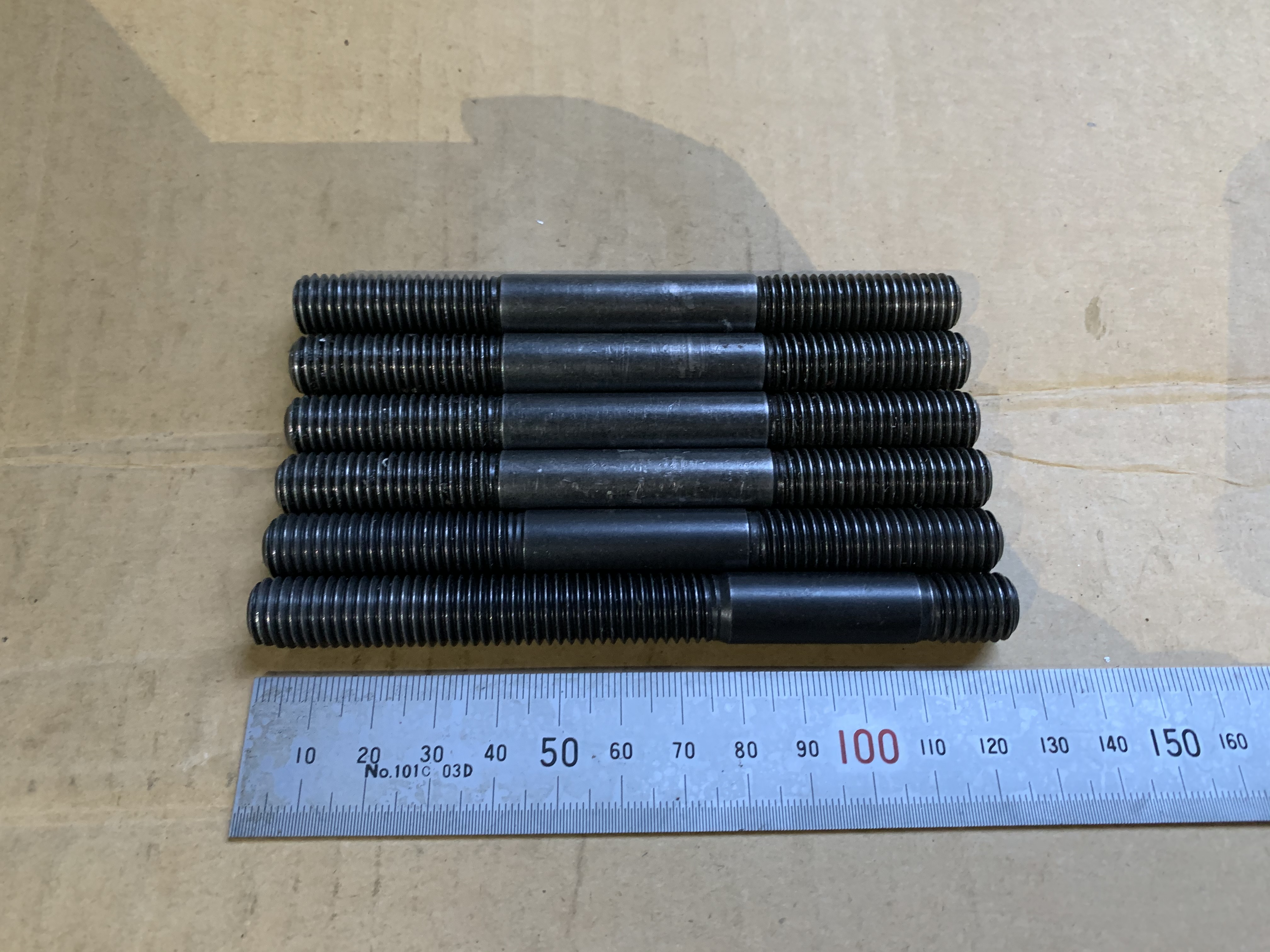 不明 スタッドボルトセット 6本　長さ125mm　 ねじ径12mm