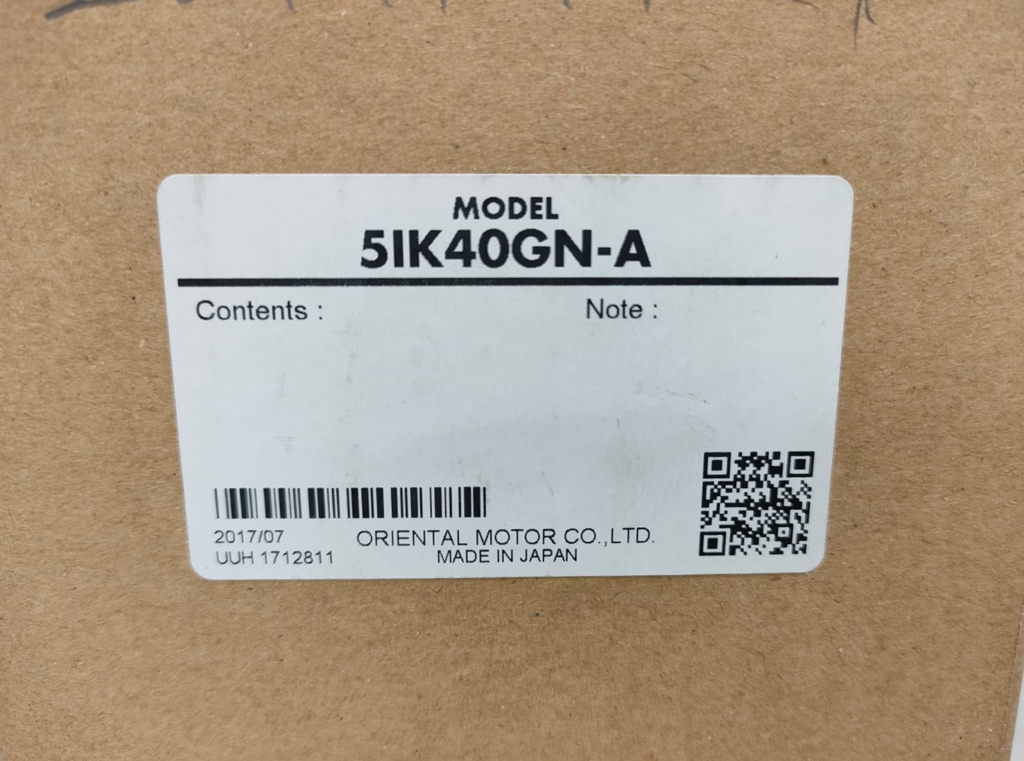 オリエンタルモーター インダクションモーター 5IK40GN-A