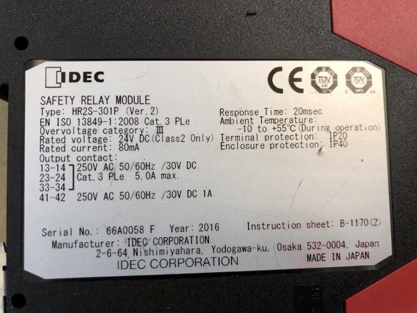 IDEC 安全リレーモジュール HR2S-301P