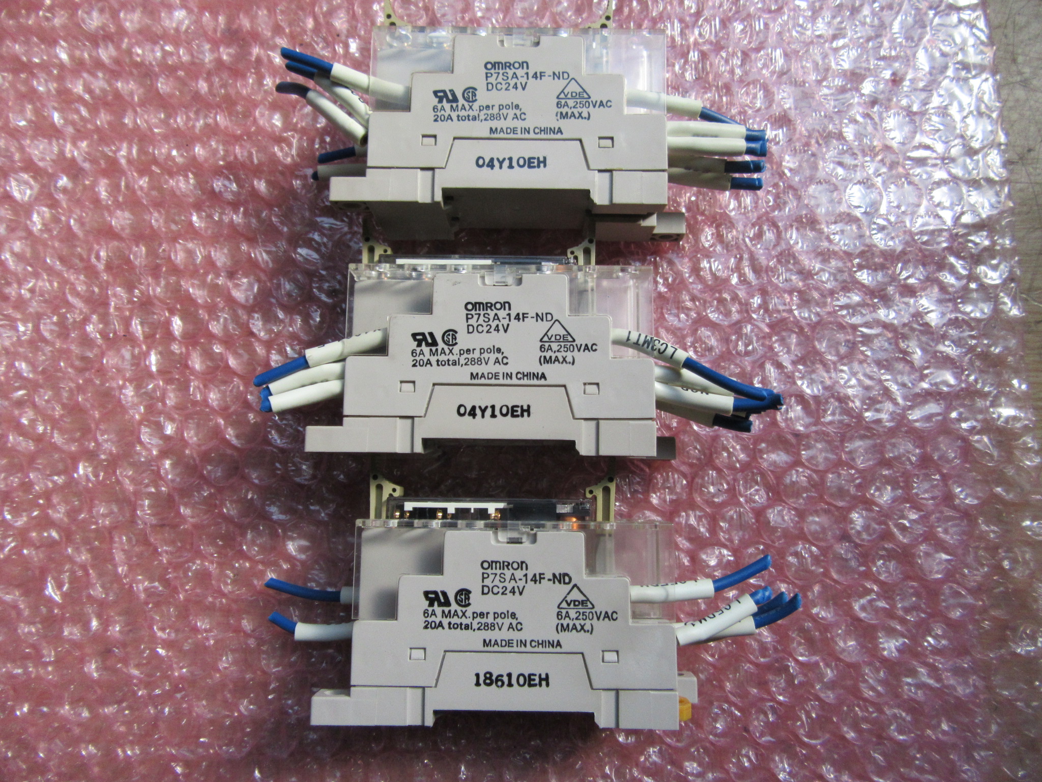 オムロン/OMRON セーフティリレーソケット　3セット P7SA-14F-NDリレーシリース：G7SA-4A2B(24VDC)