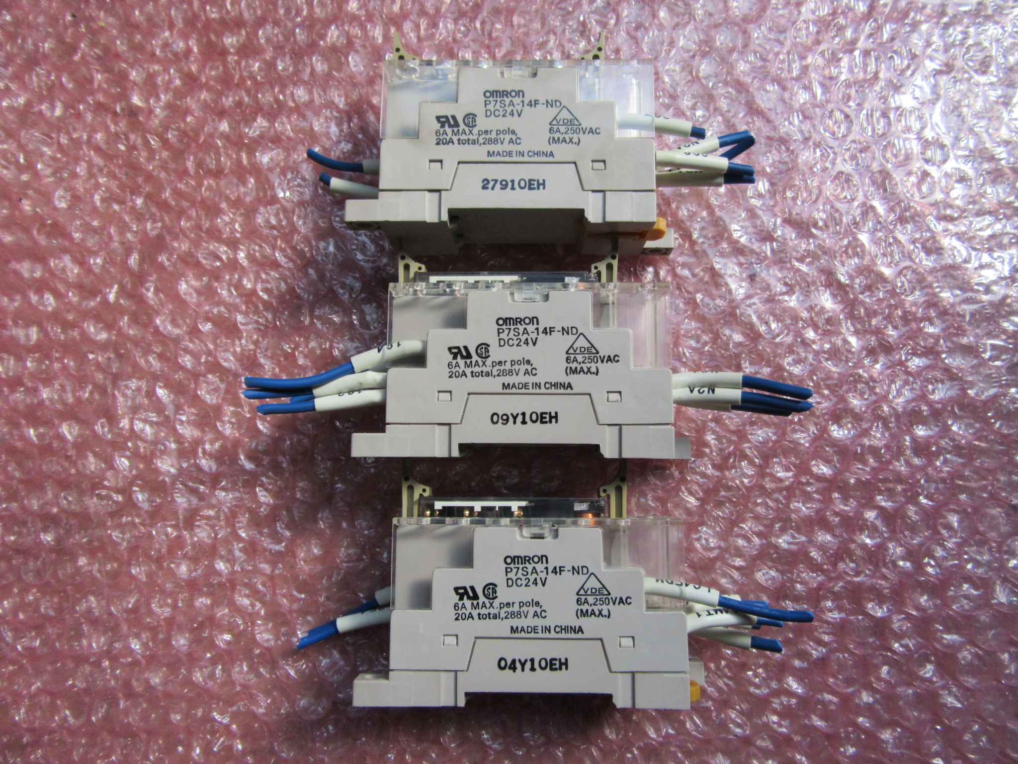 オムロン/OMRON セーフティリレーソケット　3セット P7SA-14F-NDリレーシリース：G7SA-4A2B(24VDC)