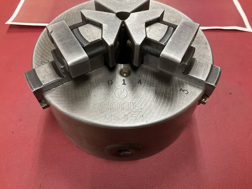 SOUL/帝国チャック 三つ爪スクロールチャック MX　#5　外径Φ131mm内径Φ32mm　ハンドル無し