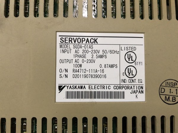 安川電機 YASKAWA ELECTRIC ACサーボパック SGDA-01AS