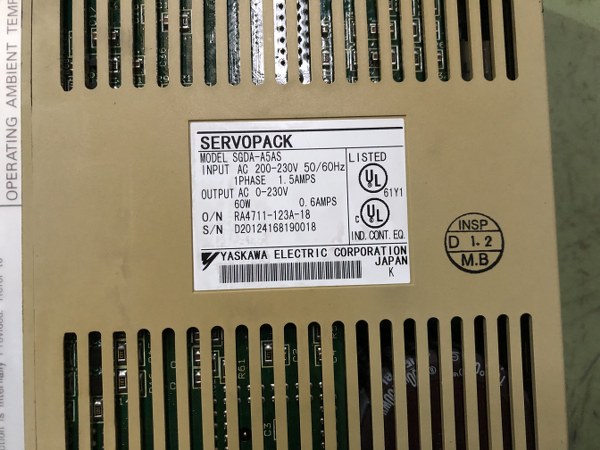 安川電機 YASKAWA ELECTRIC ACサーボパック SGDA-A5AS