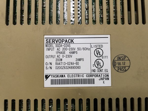安川電機 YASKAWA ELECTRIC ACサーボパック SGDA-02AS