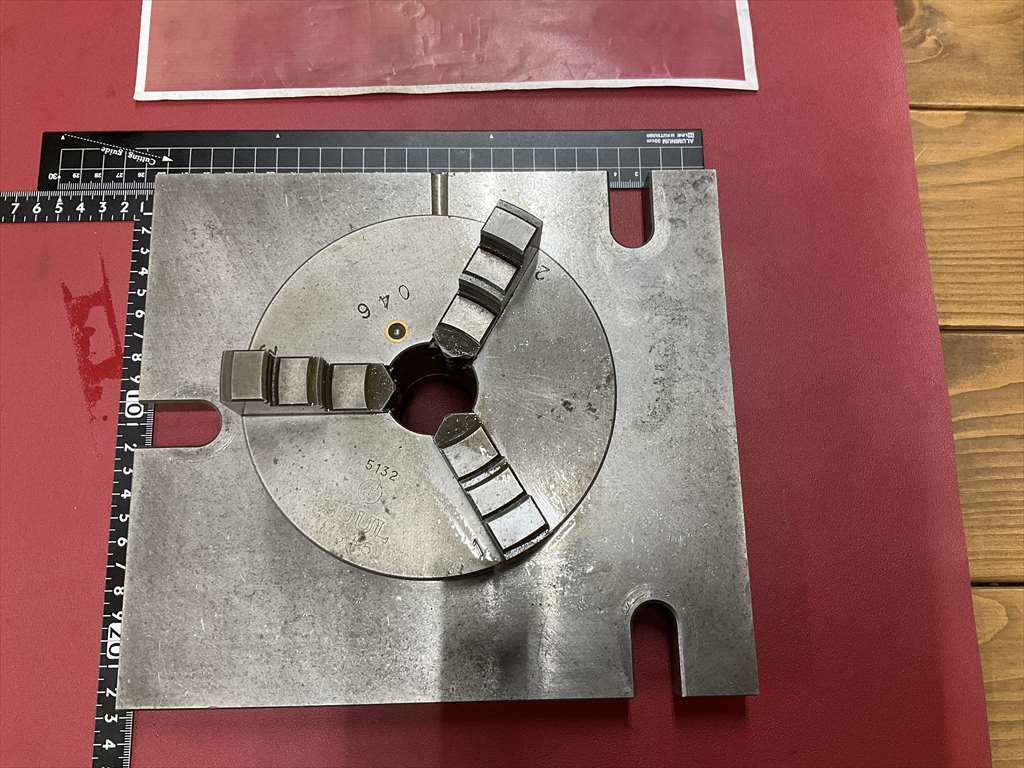 SOUL 3爪スクロールチャック MS#5　外径130mm　治具ベース付(250×223×20mm)