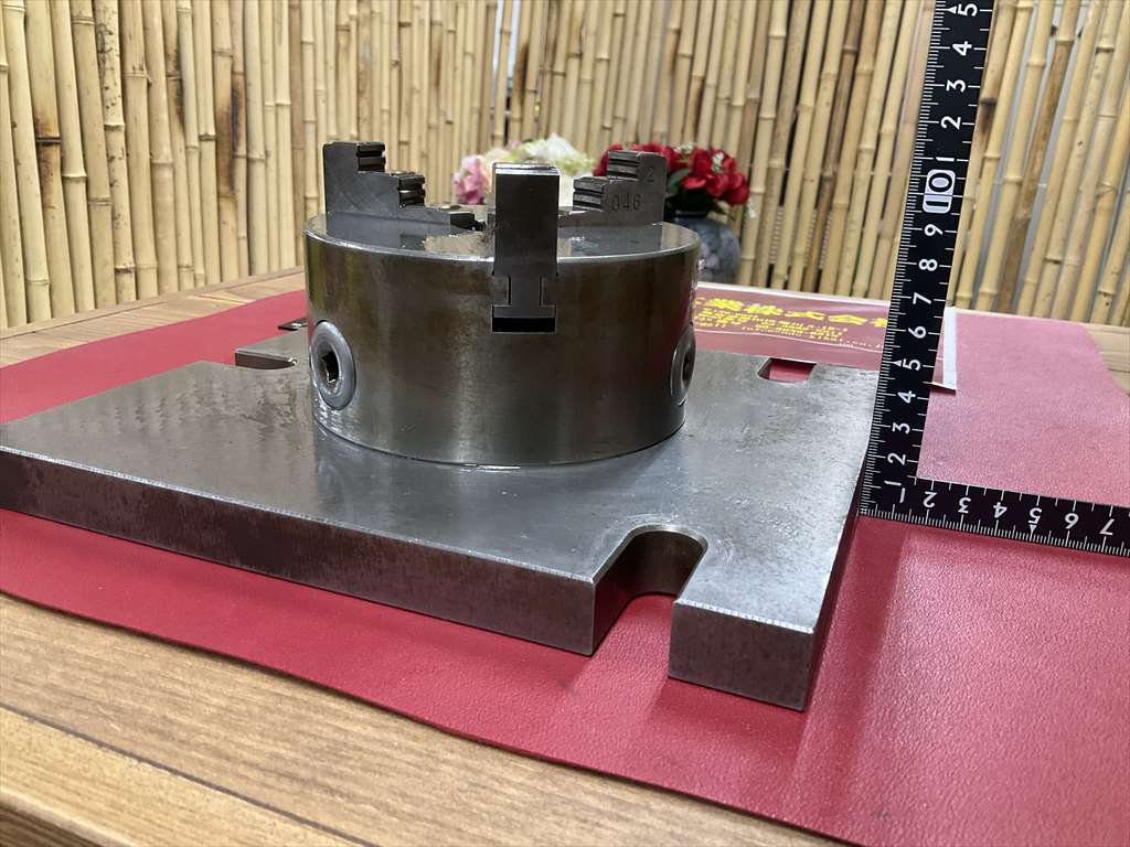 SOUL 3爪スクロールチャック MS#5　外径130mm　治具ベース付(250×223×20mm)