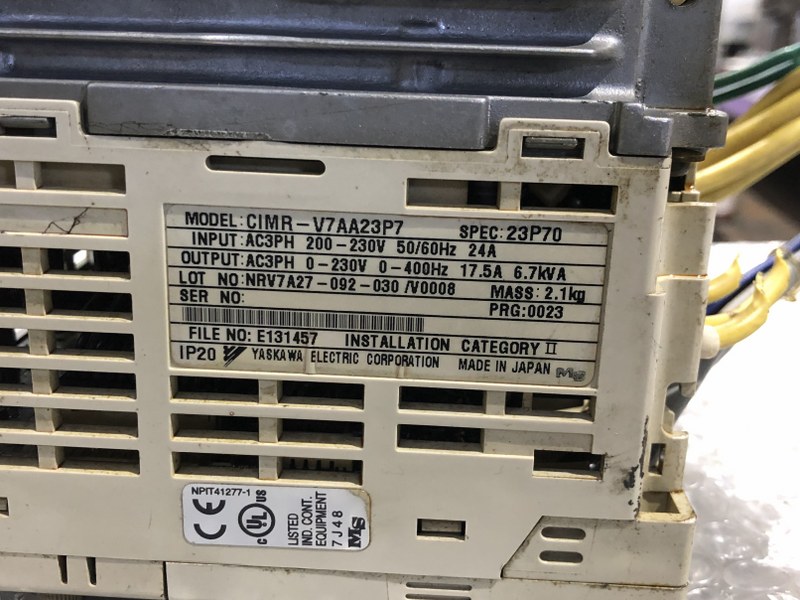 安川電機 YASKAWA ELECTRIC インバータ CIMR-V7AA23P7