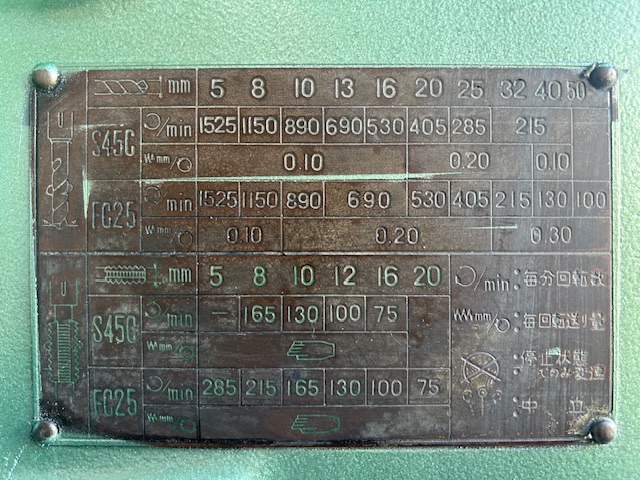 吉田鉄工所 540ｍｍ直立ボール盤 YD2-54