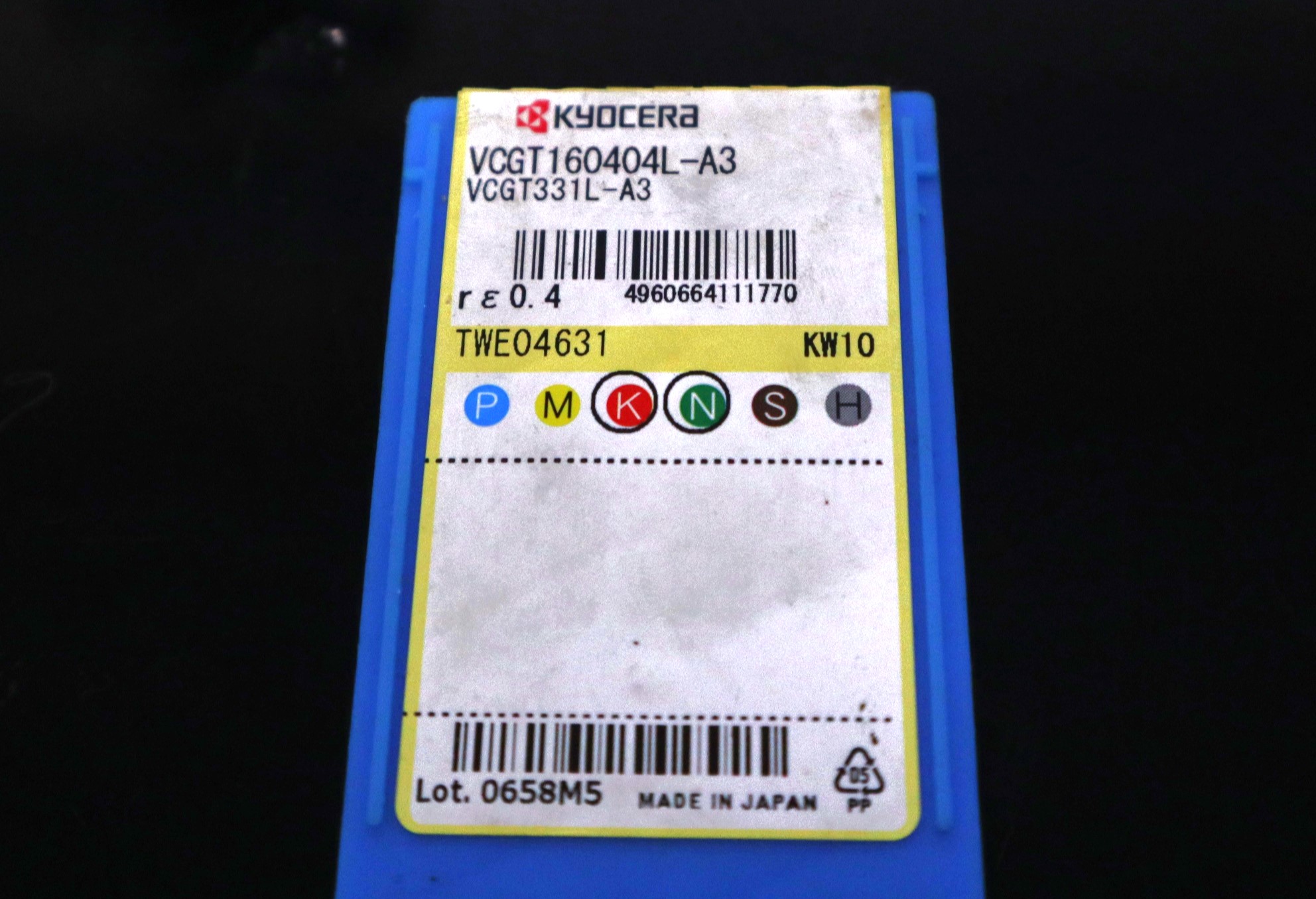 京セラ セラチップ VCGT160404L-A3 未使用
