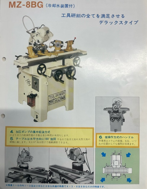 松澤 万能工具研削盤 MZ-8BG