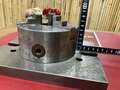  3爪スクロールチャック 外径Φ130mm治具ベース付230×180×20mm　チャックハンドル無し